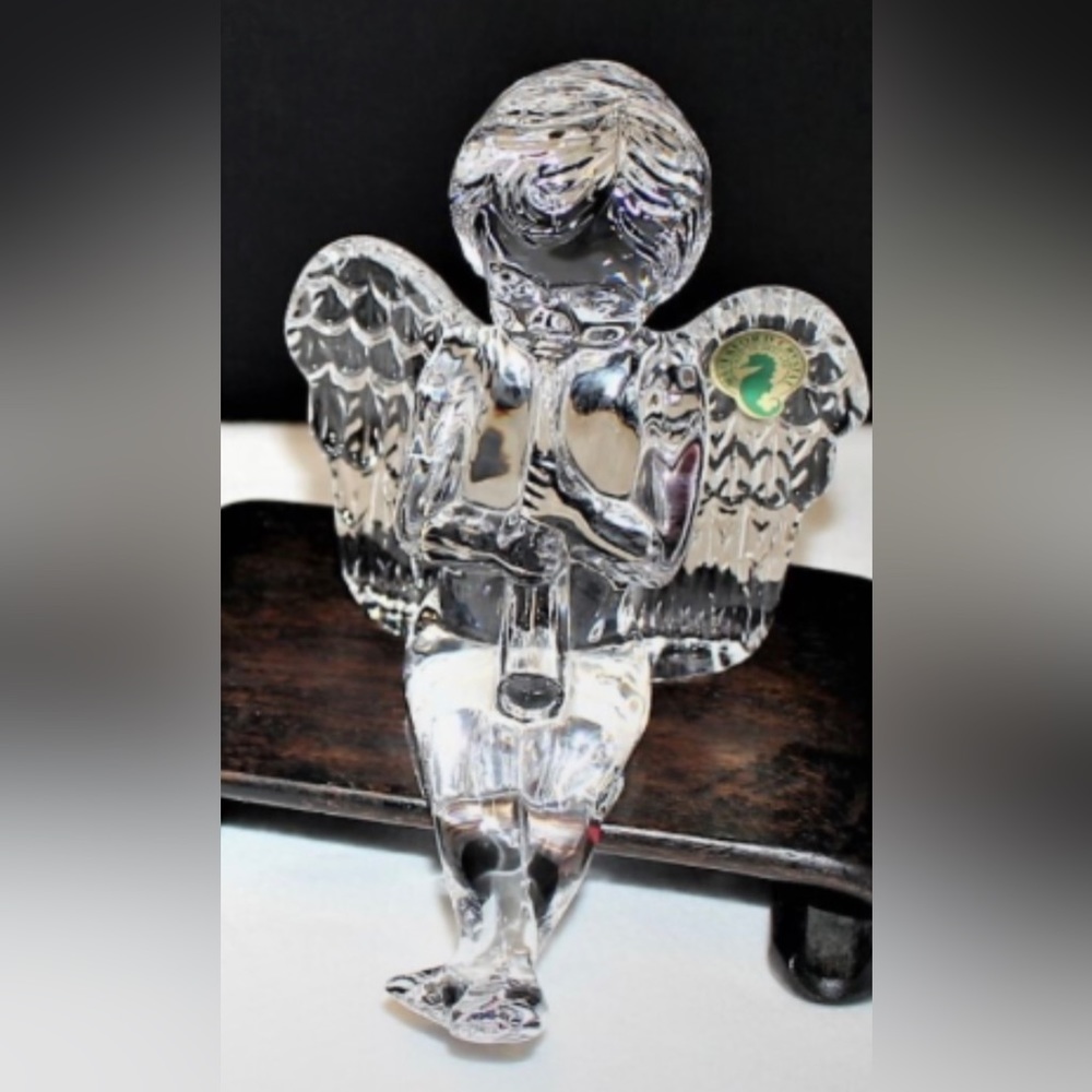 Waterford Crystal Sitting Angel 1998 Figurine – Ireland – Excellent Condition
